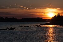Sonnenuntergang an der Donau in Deggendorf