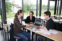 Students in the library