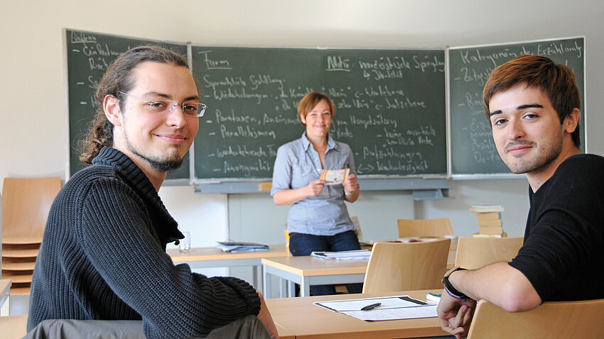 Students learning German