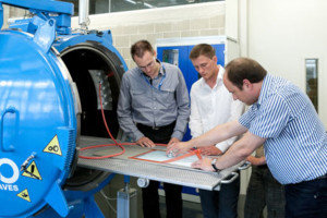 Students in the fibre composites laboratory