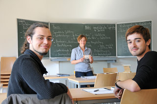 Students learning German
