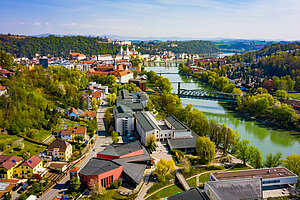 Aerial view of the campus