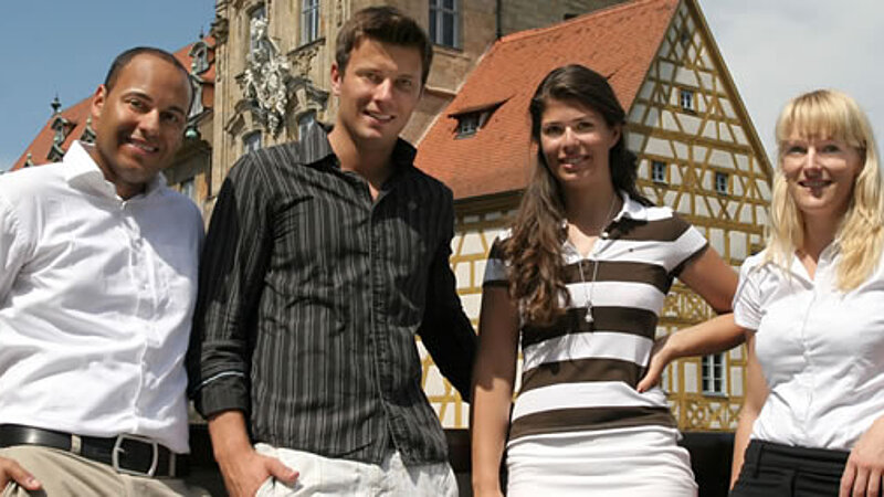 @ Uni Bamberg Four students in Bamberg
