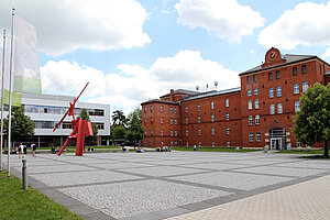 @ Ansbach UAS Main University Building in Red Bricks.