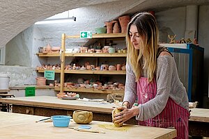 Werkraum Campus Benediktbeuern w&auml;hrend eines Seminars im Bereich der Sozialen Arbeit.