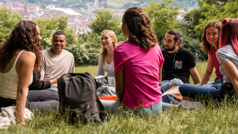 Studierende beim Picknick