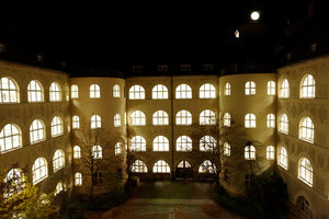 University building at night