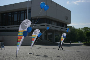 Campus der Universität Regensburg Campus der Universität Regensburg mit Aufstellern.